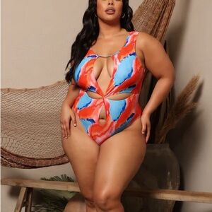 NWT Fashion Nova Carefree Summer Cutout One Piece Swimsuit
